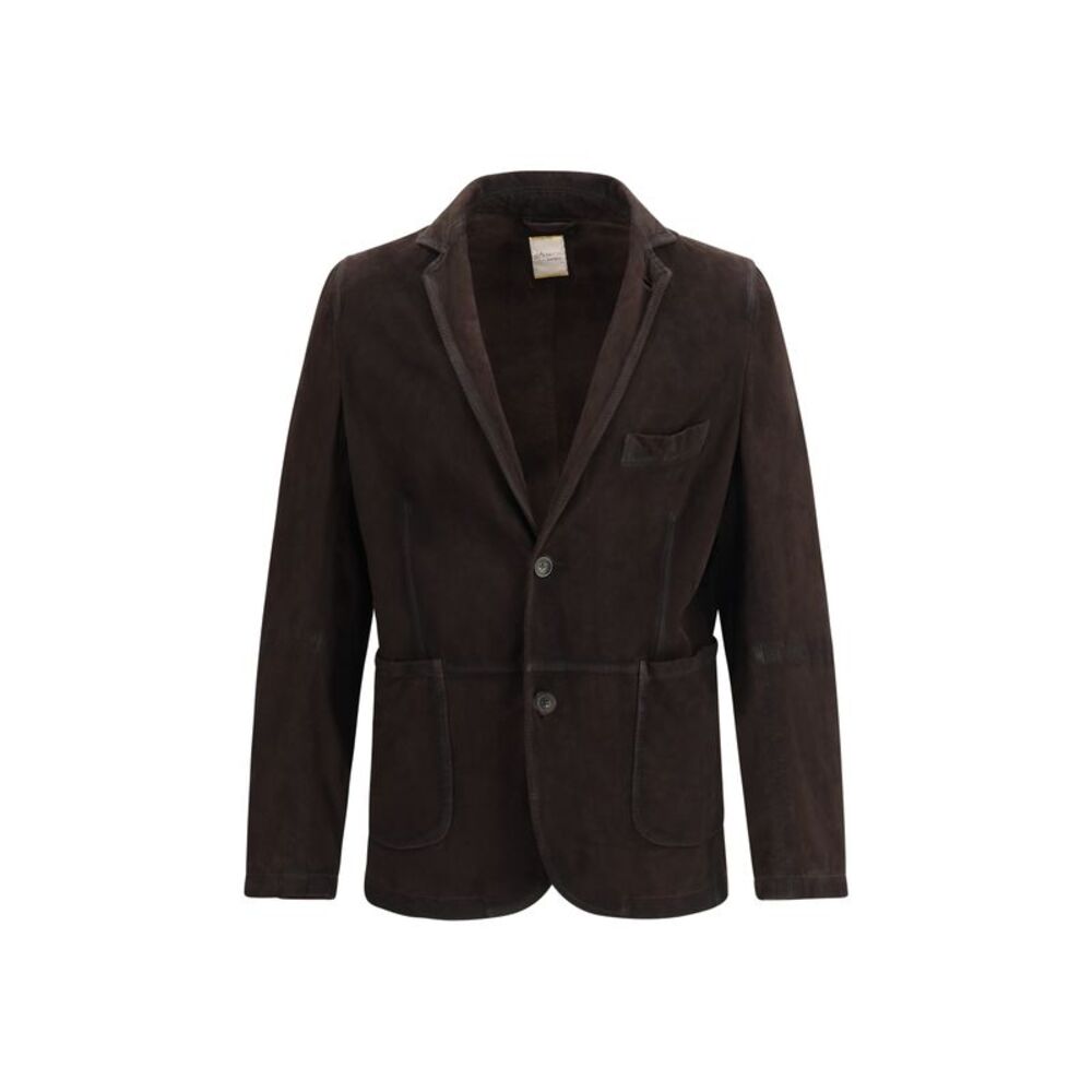 D'amico Men Single-Breasted Jacket In Suede
